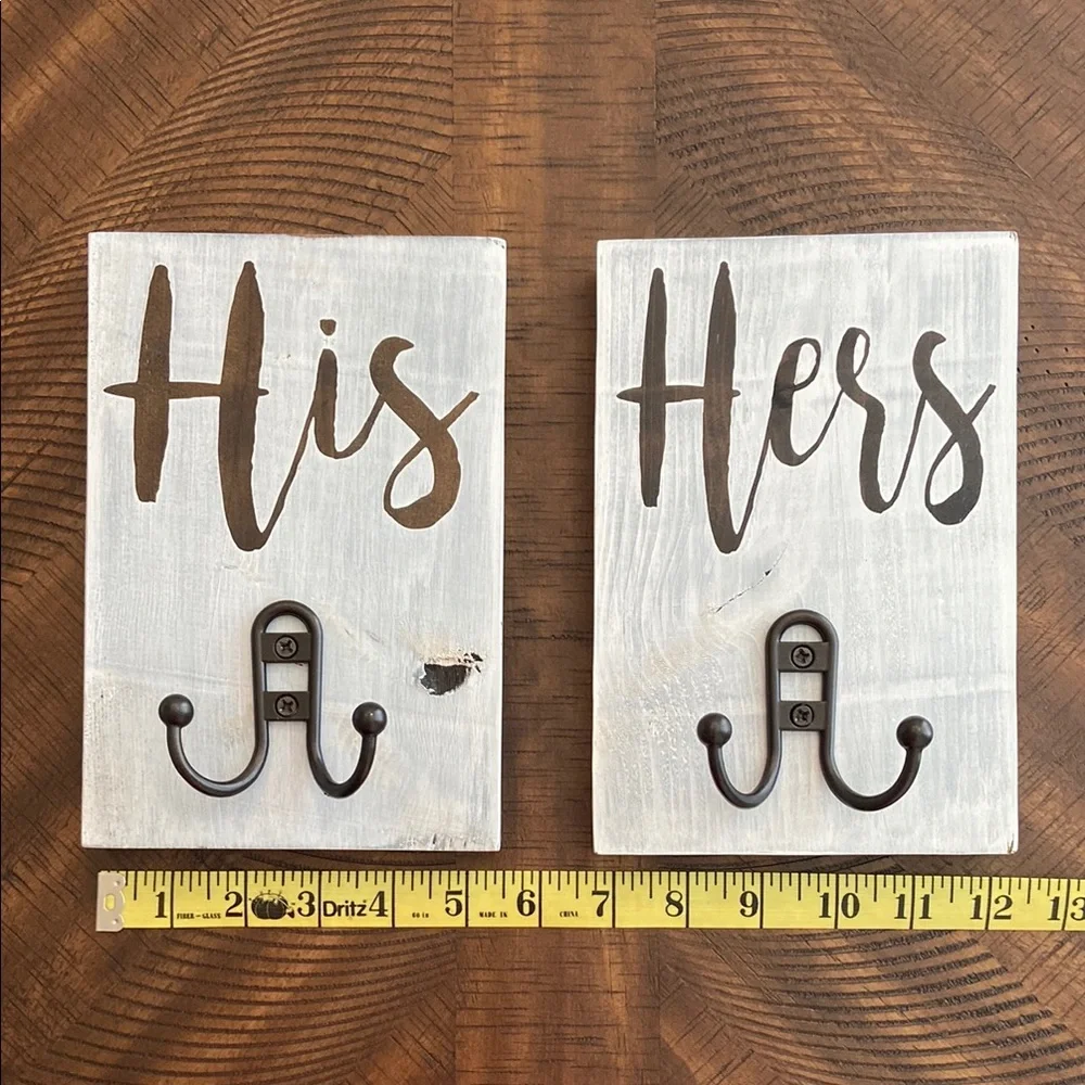 Rustic His and Hers Wall Hooks